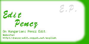 edit pencz business card